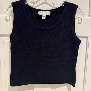St John Classic Black Knit Tank shell size P
